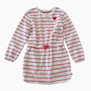 Tommy Bahama Pink and White Striped Fleece Lined Dress | Girls S (5/6)